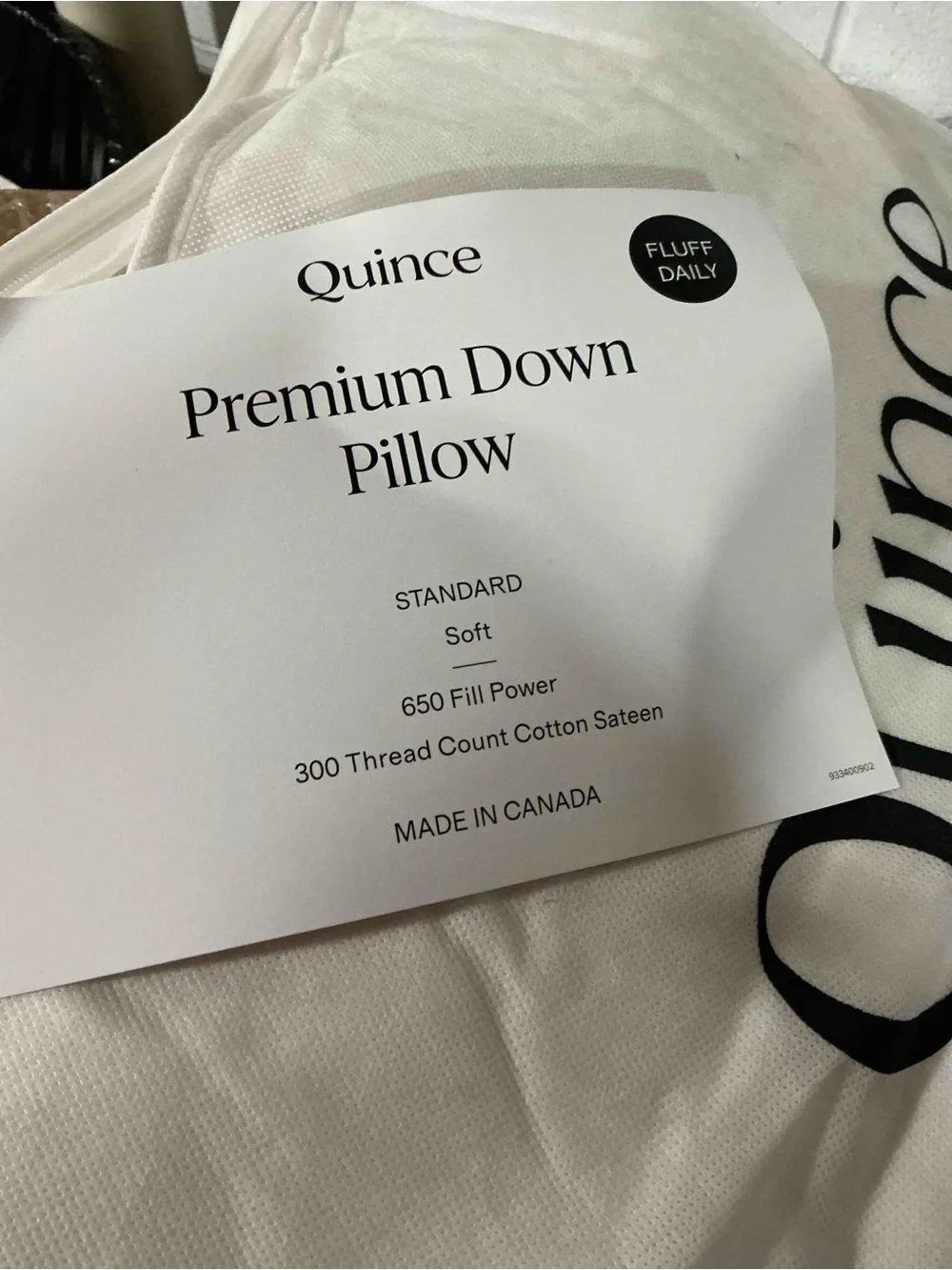 NEW Quince Premium Down Pillow STANDARD Soft Pillow $84 PRICED TO SELL